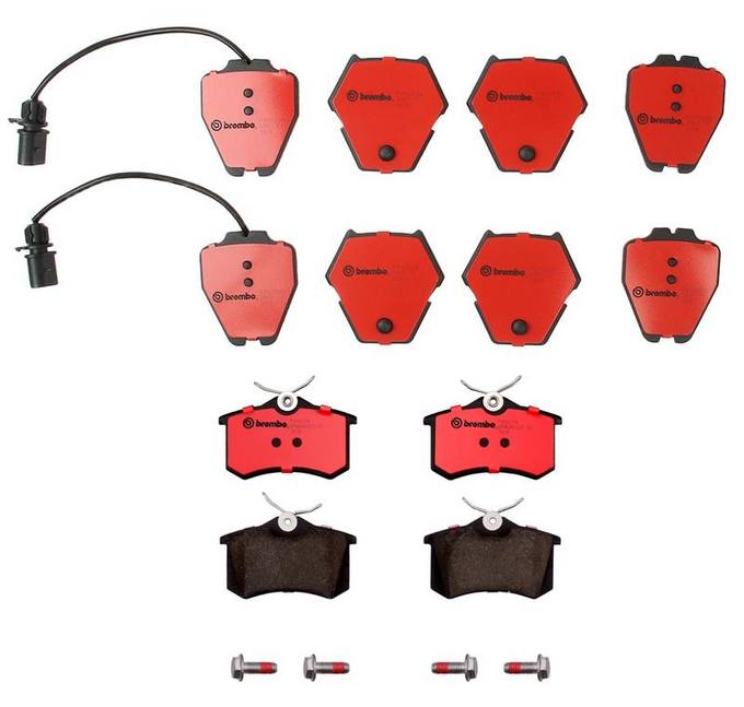 Audi VW Brakes Kit - Brembo Pads Front and Rear(Ceramic) 8E0698451L - Brembo 1638906KIT